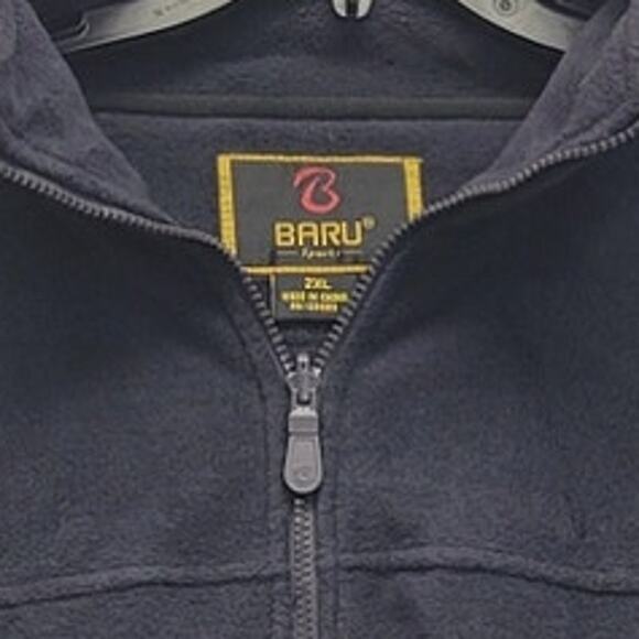 Baru Sports Mens 2XL Polyester Full Zip Drawstring Waist Soft Fleece Jacket - Picture 2 of 4